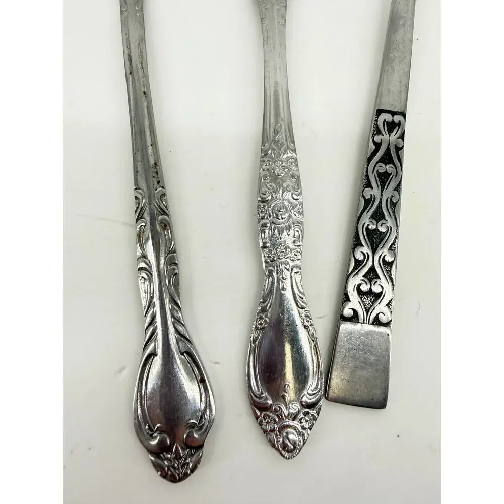 Vintage Butter Servers Lot 3 Jewelry Making Crafts Flatware Art Wind Chime